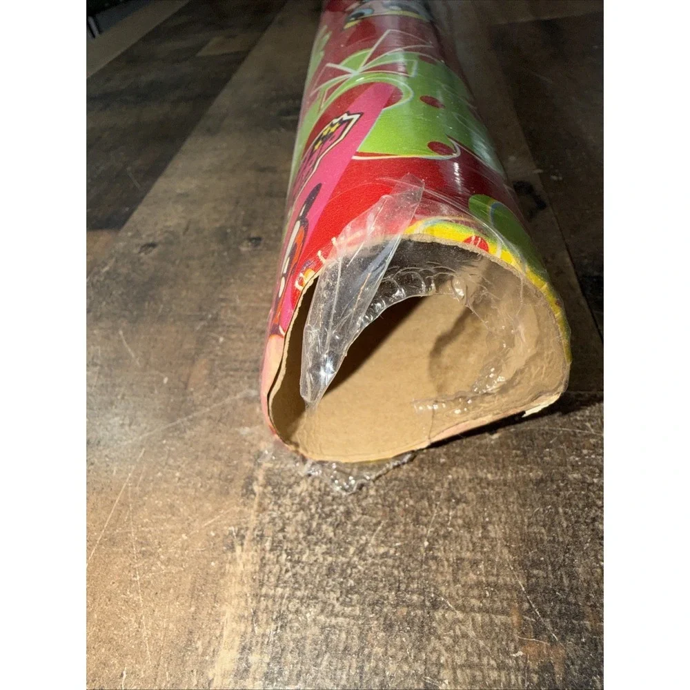 Vtg 2000 POWERPUFF GIRLS Christmas Wrapping Paper Roll 40 Sq Ft Toys R Us Excl